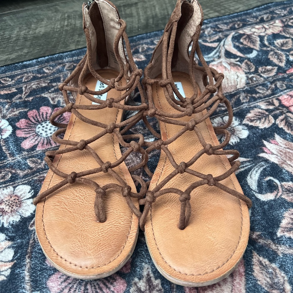 Brown Lace-Up Gladiator Sandals - Women